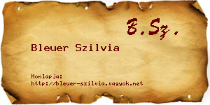 Bleuer Szilvia névjegykártya