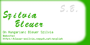 szilvia bleuer business card